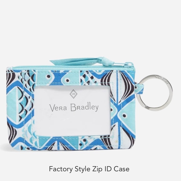 Vera Bradley Zip ID Case in Go Fish Blue - Picture 2 of 5
